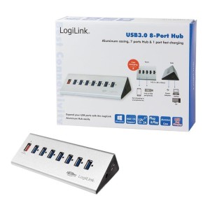 Hub USB LogiLink UA0228 8 portów USB3.0, biurkowy, aktywny