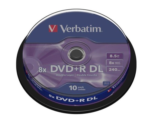DVD+R DL Verbatim 8x 8,5GB Matt Silver (Cake 10) - 689001