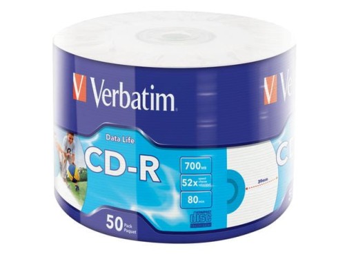 CD-R Verbatim 700MB Extra Protection Printable Wrap (50 Spindel) - 688957
