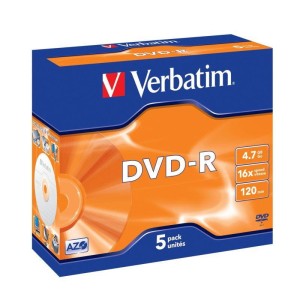 Płyty DVD-R Verbatim 4.7GB X16 Matt Silver (5 Jewel Case)