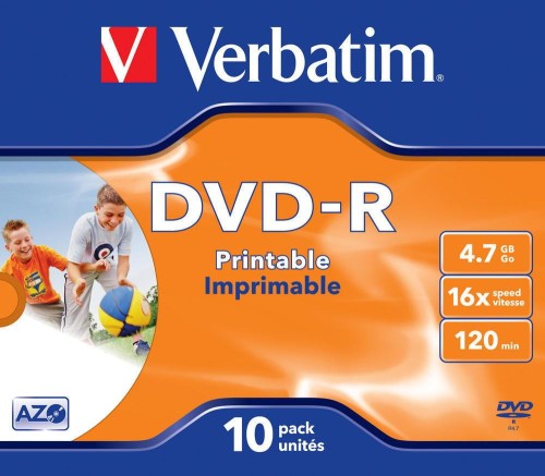 DVD-R Verbatim 4.7GB X16 Printable (10 Jewel Case) - 689008