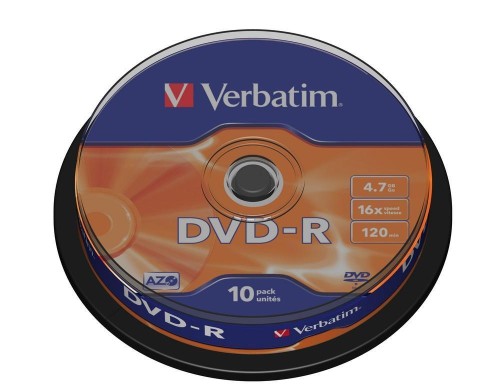 Płyta DVD Verbatim 43523 (4,7GB; 16x; 10szt.; Cake) - 1061225