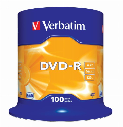 Płyta DVD Verbatim 43549 (4,7GB; 16x; 100szt.; Cake) - 1157689