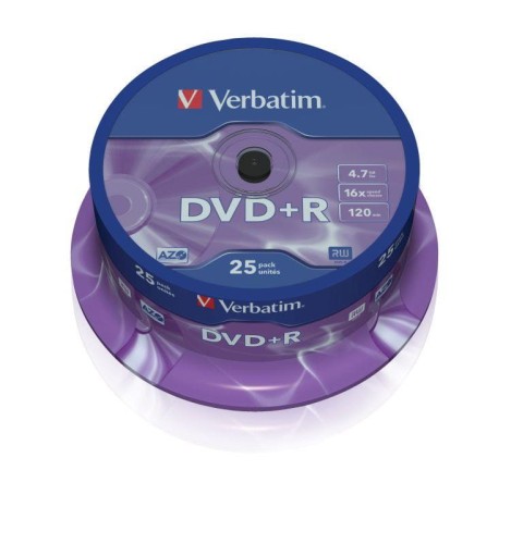 DVD+R Verbatim 16x 4.7GB Matt Silver (cake 25) - 688989