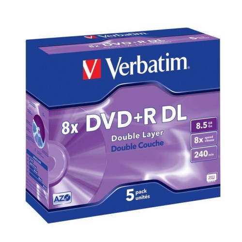 DVD+R DL Verbatim 8x 8.5GB (Jewel Case 5) MATT SILVER - 688997