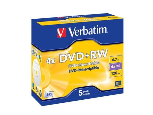 DVD+RW Verbatim 4.7GB X4 Matt Silver (5 Jewel Case) - 688980
