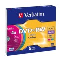 DVD+RW Verbatim 4x 4.7GB (Slim 5) COLOUR - USZ OPAK - 1212250