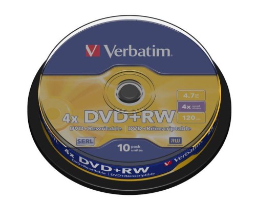 DVD+RW Verbatim 4x 4.7GB Matt Silver (cake 10) - 688993