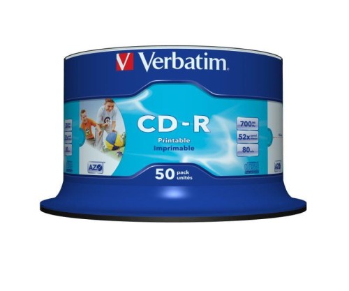 CD-R Verbatim 52x 700MB (Cake 50) WIDE PRINTABLE NON-ID - 688967