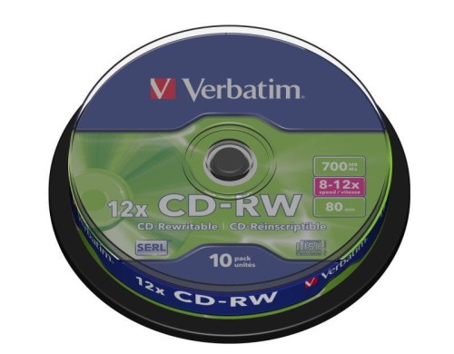 CD-RW Verbatim 700MB Scratch Resistant X12 (Cake 10) - 688971