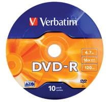 DVD-R Verbatim 4.7GB X16 Matt Silver (Spindle 10) - 689003