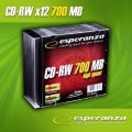 CD-RW Esperanza 12x 700MB (Slim 10) 80MIN - 688813