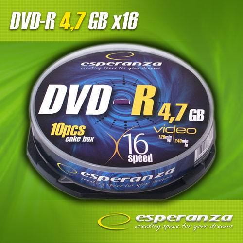 DVD-R Esperanza 16x 4,7GB (Cake 10) - 310308