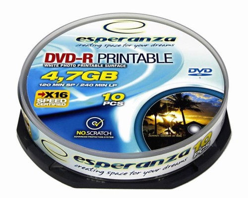 DVD-R ESPERANZA [ CAKEBOX 10 | 4,7GB | 16X | DO NADRUKU ] - 400793
