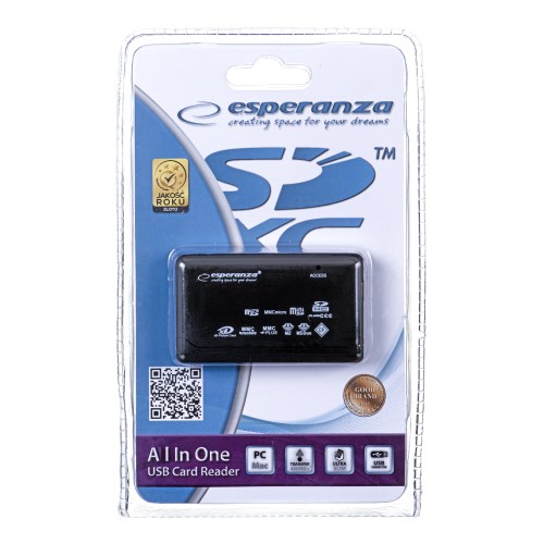 Uniwersalny czytnik Kart Pamięci Esperanza EA117 USB 2.0 - 1058871