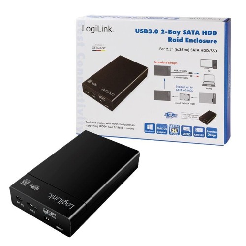 Obudowa na dysk LogiLink UA0285 2x HDD/SSD 2,5" USB3.0 - 970776