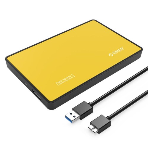 Obudowa na dysk Orico 2588US3-V1-BK-BP SATA, 2,5" USB 3.1 metal żłółta - 970786