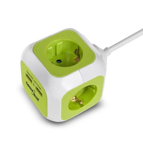Listwa zasilająca przedłużacz GreenBlue GB118G MagicCube poczwórne gniazdo prądowe, 2 wejścia USB 1,4m wersja niemiecka - 975238