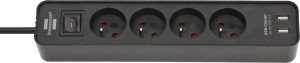 Listwa zasilająca Brennenstuhl z ładowarką USB 4gn, 1,5M, czarna