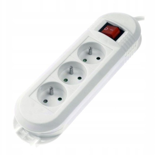 Listwa zasilająca Hama "Comfort" 3gn, 1,5m biała + wyłącznik - 625880