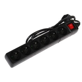 Listwa zasilająca Hama  6 gn "Standard" 1,5m czarna - 975242