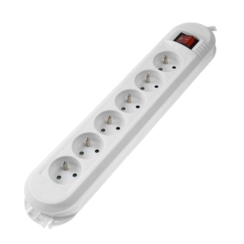 Listwa zasilająca Hama "Comfort" 6gn, 1,5m biała + wyłącznik - 625888