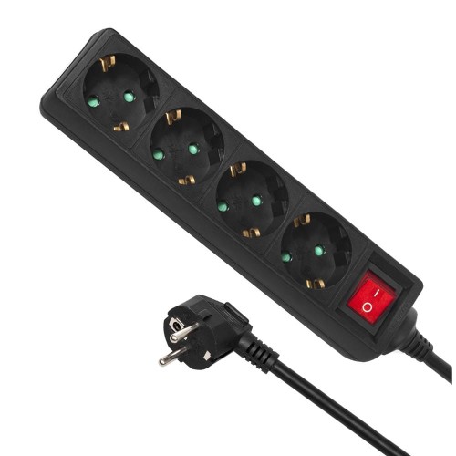 Listwa zasilająca Maclean MCE194G przedłużacz 4 gniazda, z wyłącznikiem, 3500W, typ niemiecki, 5m, czarna - 975322