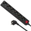 Listwa zasilająca Maclean MCE195G przedłużacz 6 gniazd, z wyłącznikiem, 3500W, typ niemiecki, 5m, czarna - 1049778