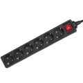Listwa zasilająca Maclean MCE195G przedłużacz 6 gniazd, z wyłącznikiem, 3500W, typ niemiecki, 5m, czarna - 1049780
