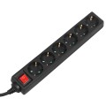 Listwa zasilająca Maclean MCE195G przedłużacz 6 gniazd, z wyłącznikiem, 3500W, typ niemiecki, 5m, czarna - 1049781