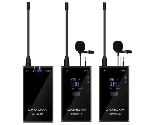CKMOVA UM100 Kit2 - Podwójny zestaw krawatowych mikrofonów bezprzewodowych - 1177075