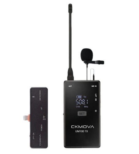 CKMOVA UM100 Kit5 - Pojedyńczy bezprzewodowy zestaw z mikrofonem krawatowym na lightning - 1170173