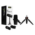 Shure MV7-K-BNDL - Mikrofon lektorski/wokalny ze złączem XLR/USB-C Czarny + statyw biurkowy - 1051022