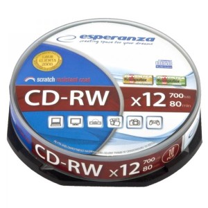 CD-RW Esperanza 12x 700MB (Cake 10) 80min
