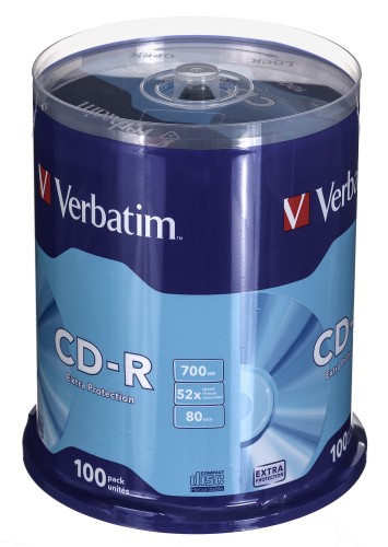 Płyta CD Verbatim 43411 (700MB; 52x; 100szt.; Cake) - 1061194