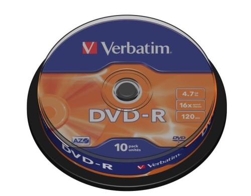 DVD-R Verbatim x16 4.7GB Matt Silver (Cake 10) - 688983
