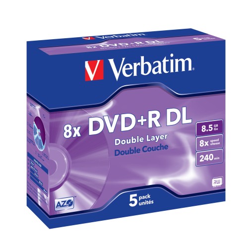 Płyta DVD Verbatim 43541 (8,5GB; 8x; 5szt.; Slim Case) - 1061256