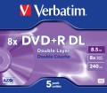 Płyta DVD Verbatim 43541 (8,5GB; 8x; 5szt.; Slim Case) - 1061257