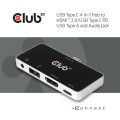 Hub Club3D CSV-1591 (4-in-1 USB Type-C hub with HDMI, USB Type-A 2.0, 3.5mm audio and USB Type-C PD charging) - 1065449