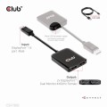 Hub Club 3D CSV-7220 MST Hub DisplayPort™ 1.4 to DisplayPort™ + HDMI™  4K60Hz M/F - 1065473
