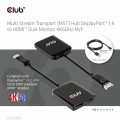 Hub Club 3D CSV-7200H Multi Stream Transport (MST) Hub DisplayPort™  1.4 to DisplayPort™ 1.4 to HDMI™ Dual Monitor 4K60Hz M/F - 1065481