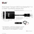 Hub Club 3D CSV-7200H Multi Stream Transport (MST) Hub DisplayPort™  1.4 to DisplayPort™ 1.4 to HDMI™ Dual Monitor 4K60Hz M/F - 1065479