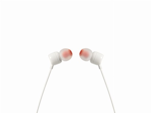Słuchawki JBL T110 (biały, z mikrofonem) - 1185931