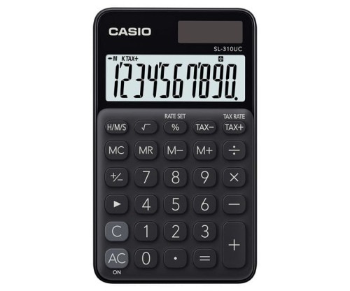 CASIO KALKULATOR KIESZONKOWY SL-310UC-BK CZARNY, 10 CYFROWY WYŚWIETLACZ - 1143481