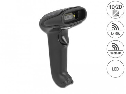 Skaner kodów kreskowych Delock 1D/2D czarny 2.4 GHz Bluetooth lub USB - 1161183