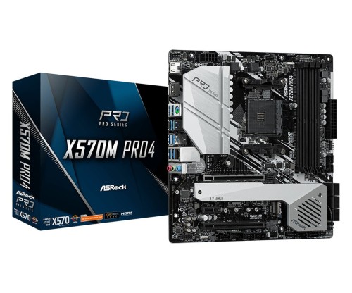 Płyta główna Asrock X570M Pro4 90-MXBAS0-A0UAYZ (AM4; 4x DDR4 DIMM; Micro ATX; CrossFireX, Quad CrossFireX) - 1204809