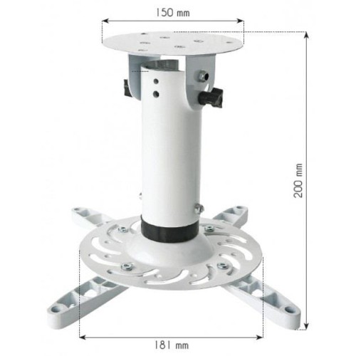 Ramię do projektora Techly 20 cm. 15kg, sufitowe, białe - 980177