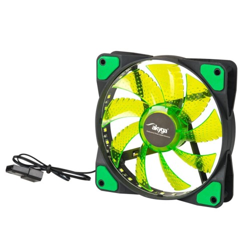 Wentylator systemowy Akyga AW-12E-BG 120mm 33 LED zielony Molex - 985501
