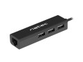 Hub USB Natec 3x USB-C 2.0 + RJ45 Butterfly czarny - 782072