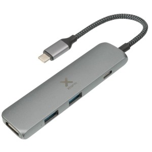 Replikator portów Xtorm USB-C Hub 4-in-1 (pleciony kabel) szary